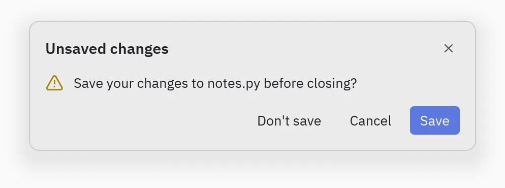 Unsaved changes: A file