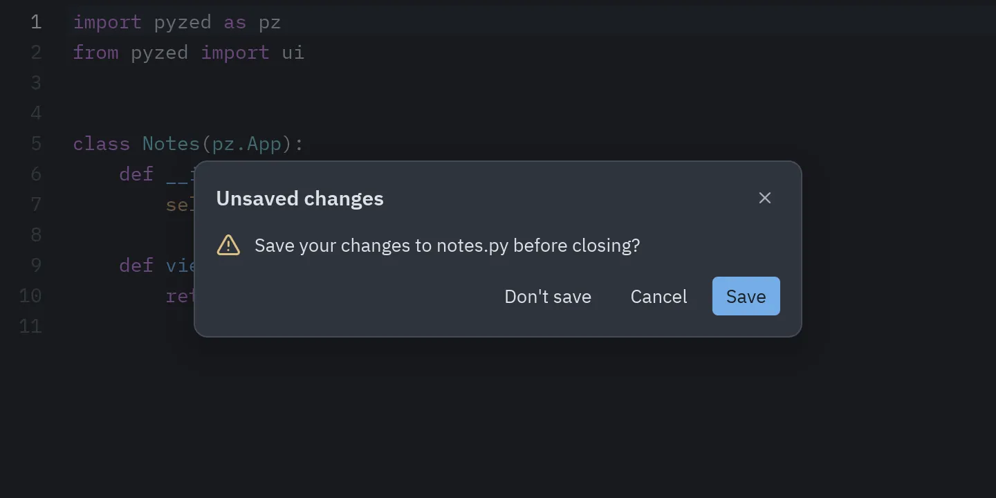 Unsaved changes