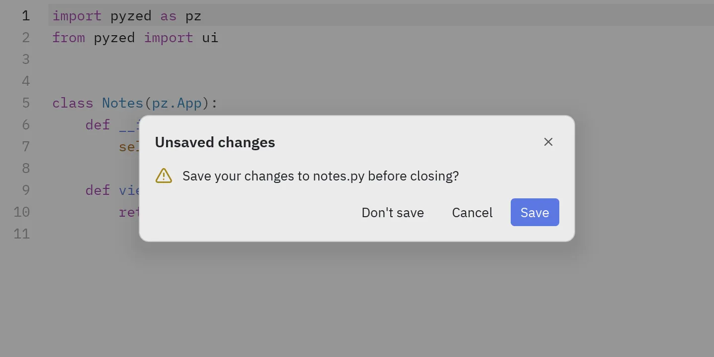Unsaved changes
