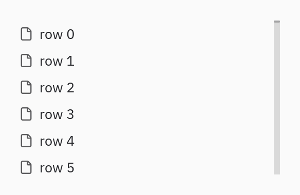 Virtual list: A million rows