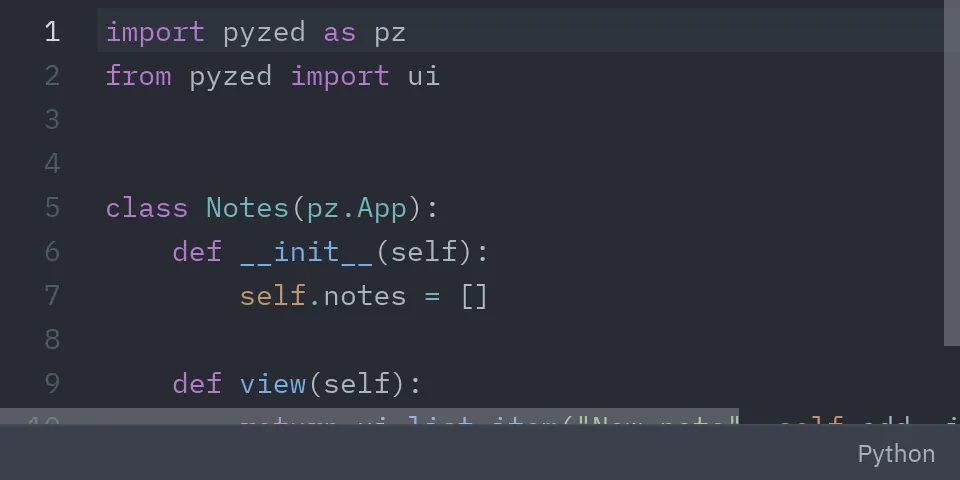 Workspace: Center and status bar