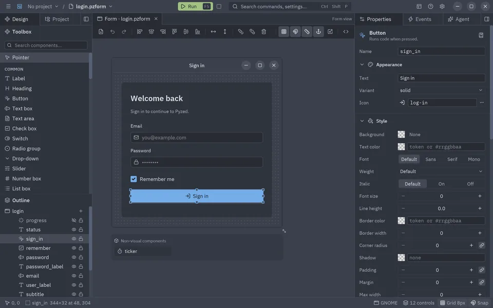 Pyzed Design changing its look as different themes are picked in Settings