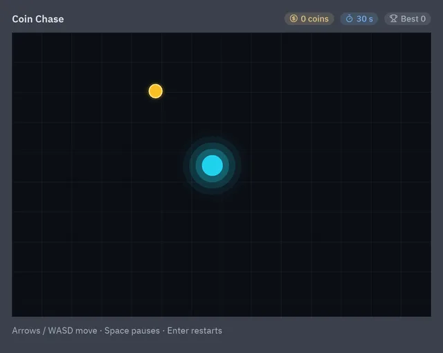 An orb collecting coins